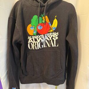 Adidas Always Fresh Always Original Hoodie Black Trefoil Graphic Sweatshirt